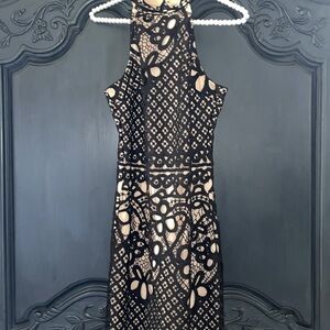Elegant Black Lace Dress EUC